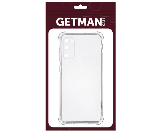TPU чохол GETMAN Ease logo посилені кути для Samsung Galaxy S20 Безбарвний (прозорий)
