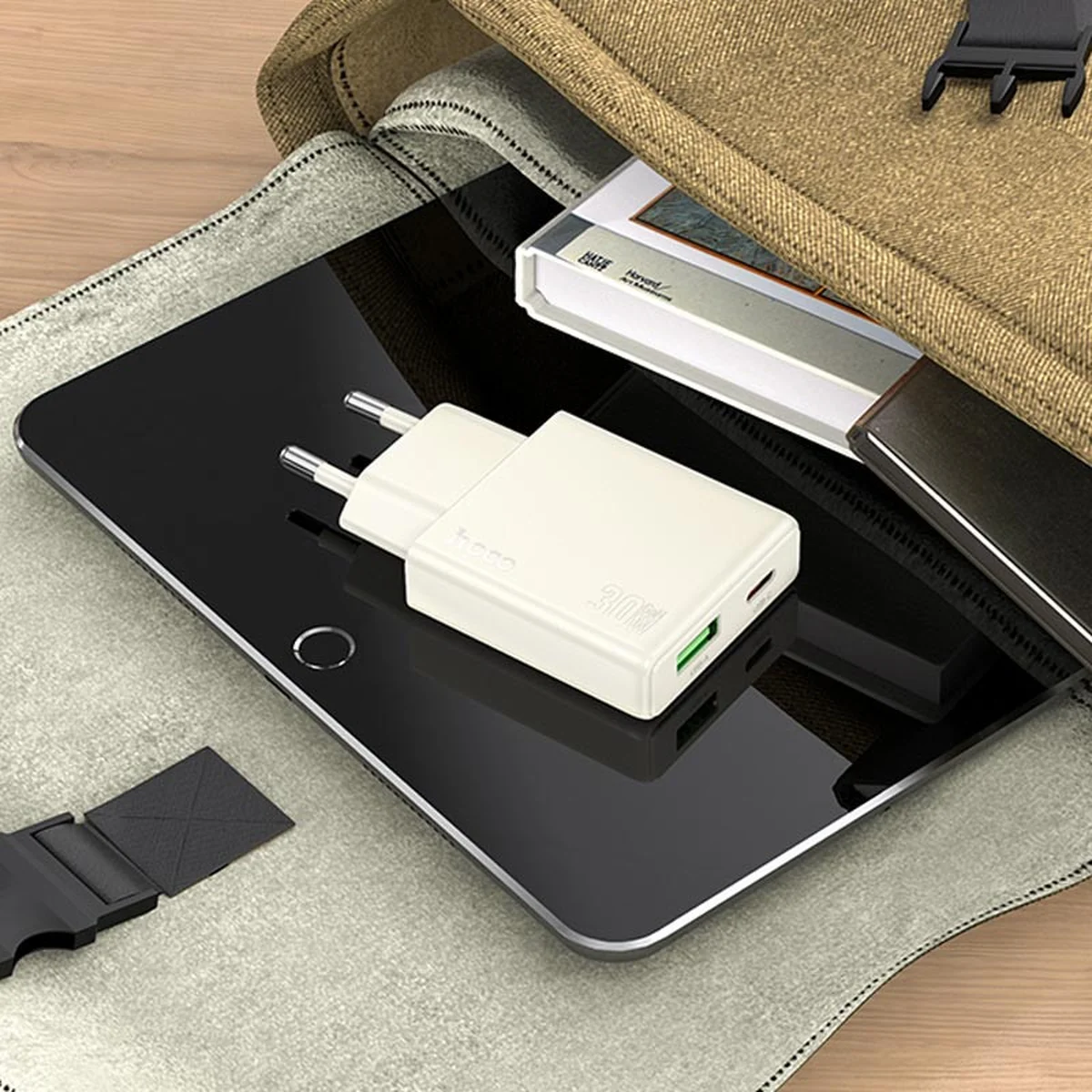 СЗУ Hoco N45 Biscuit PD30W+QC3.0 Moonlight white