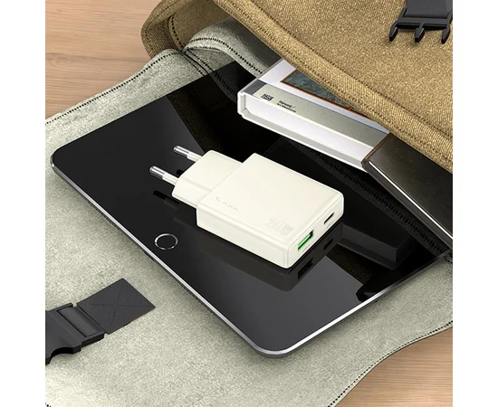 СЗУ Hoco N45 Biscuit PD30W+QC3.0 Moonlight white