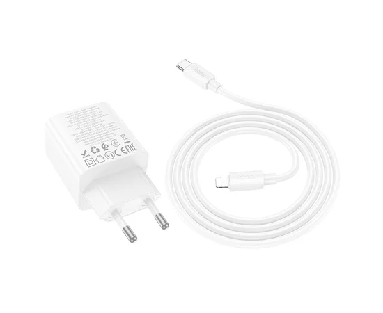 СЗУ Hoco N55 Fundador PD20W four-port (2USB-A/2C) + Type-C to Lightning White