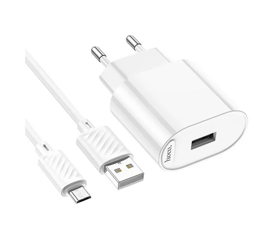 СЗУ Hoco C109A Fighter 10.5W (1USB-A) + кабель USB to MicroUSB White