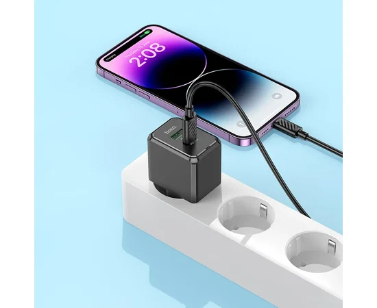СЗУ Hoco CS14A PD20W+QC3.0 (1USB-A/1C) + Type-C to Lightning Black