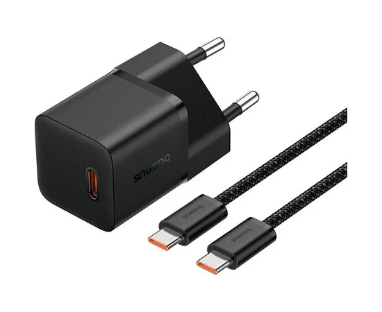 СЗУ Baseus GaN5 Fast Charger (mini) 1C 25W + Type-C to Type-C (P10110909113) Cluster Black