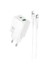 СЗУ Hoco N71 Nuevo PD30W+QC3.0 (1USB-A/1C) + кабель Type-C to Lightning White