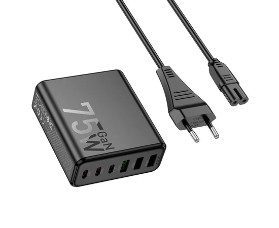 СЗУ Hoco C133A Earl 6-port PD75W (3C3A) Black