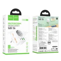 СЗУ Hoco AC26 Changer Outlet Extender 20W (2USB-A/1C/1Socket) White