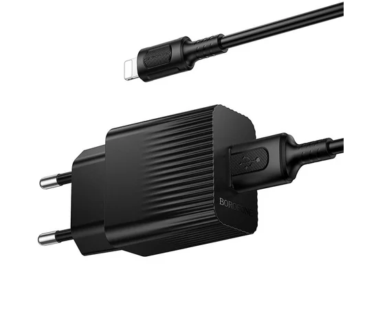СЗУ Borofone BAS71A Source 10.5W (1USB-A) + кабель USB to Lightning Black