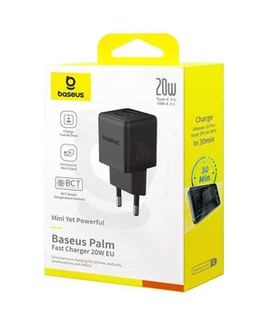 СЗУ Baseus Palm Fast Charger 20W (1USB-A/1C) (P10111608) Cluster Black