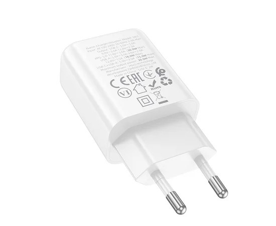 СЗУ Hoco N63 Gentle PD30W+QC3.0 (1USB-A/1C) + кабель Type-C to Type-C White