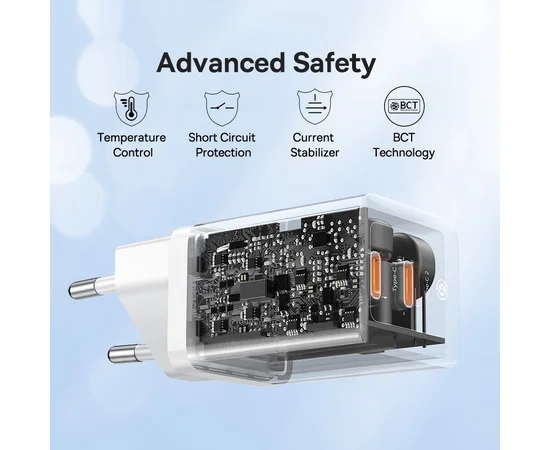 СЗУ Baseus GaN5 Pro OS + Type-C to Type-C 40W (CCGP18010) White