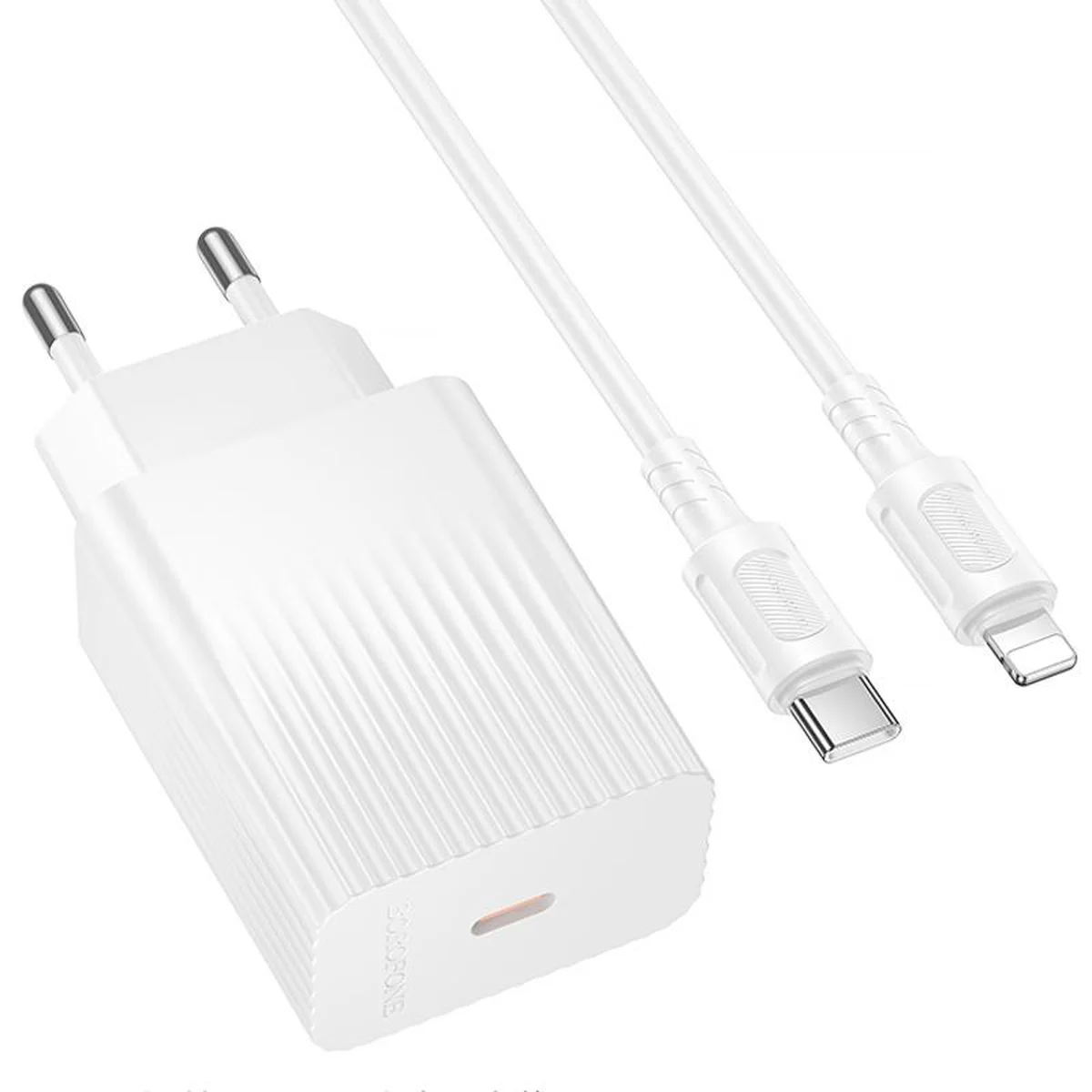 СЗУ Borofone BAS75A Source PD30W (1USB-C) + кабель Type-C to Lightning White