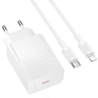 СЗУ Borofone BAS75A Source PD30W (1USB-C) + кабель Type-C to Lightning White