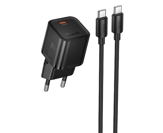 СЗУ Hoco N66 Ingenious PD35W (1USB-C) + кабель Type-C to Type-C Black