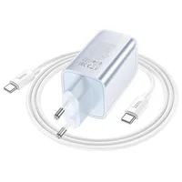 СЗУ Hoco N49 Glorious PD65W (1USB-A/2C) + кабель Type-C to Type-C Blue