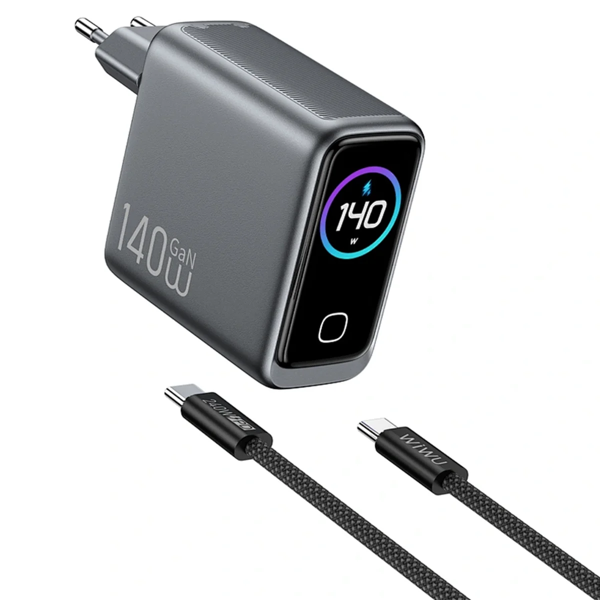 СЗУ WIWU CHG200 Voyager PD140W+QC3.0 (1USB-A/3C) + кабель Type-C to Type-C Grey