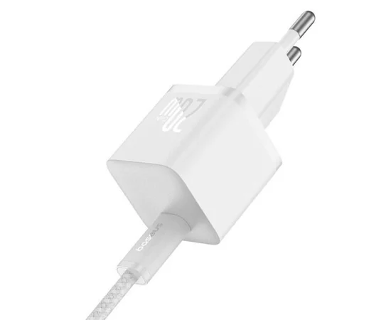 СЗУ Baseus GaN5 Fast Charger (mini) 1C 20W + Type-C to Type-C (P10110900113) Moon White