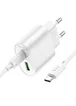 СЗУ Hoco C109A Fighter PD20W+QC3.0 (1USB-A/1C) + кабель Type-C to Type-C White