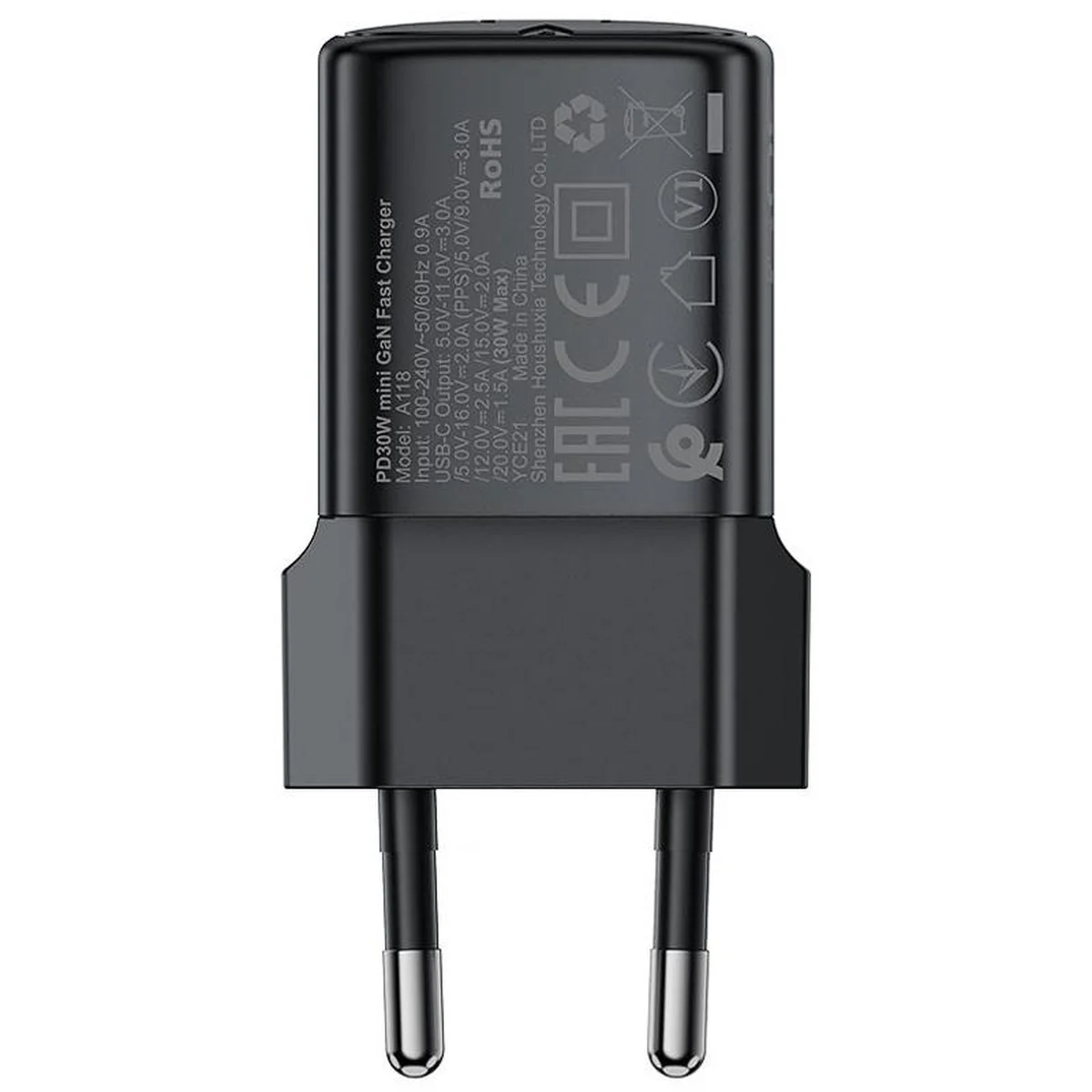 СЗУ Acefast A118 PD30W GaN (1USB-C) Black