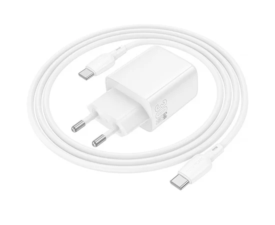 СЗУ Borofone BN29 Fuente PD30W+QC3.0 (1USB-A/1C) + кабель Type-C to Type-C White