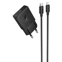 СЗУ Hoco N72 Speed ultra-thin PD20W (1USB-C) + кабель Type-C to Lightning Black
