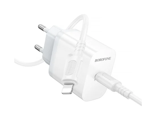 СЗУ Borofone BA99A Breeze PD20W (1USB-C) + кабель Type-C to Lightning White