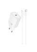 СЗУ Hoco N60 Gentle PD20W (1USB-C) + кабель Type-C to Lightning White