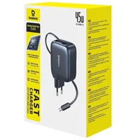 СЗУ Baseus EnerCore CJ11 PD45W with retractable cable (2USB-C) (E0120G) Cosmic Black