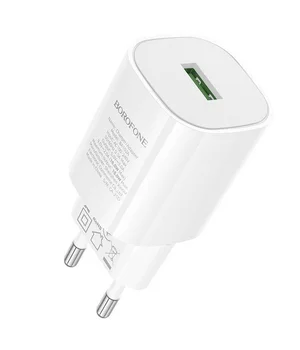 СЗУ Borofone BA102A Pudding QC3.0 (1USB-A) White