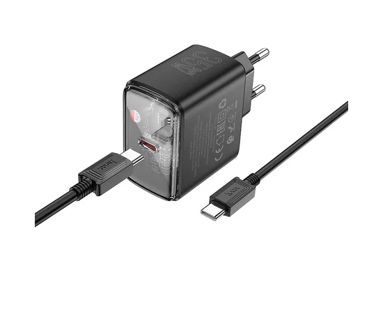 СЗУ Hoco CS41A Smart PD35W (1C) + Type-C to Type-C Black
