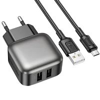 СЗУ Borofone BAS52A Absolute QC3.0 (1USB-A) + кабель USB to MicroUSB Black
