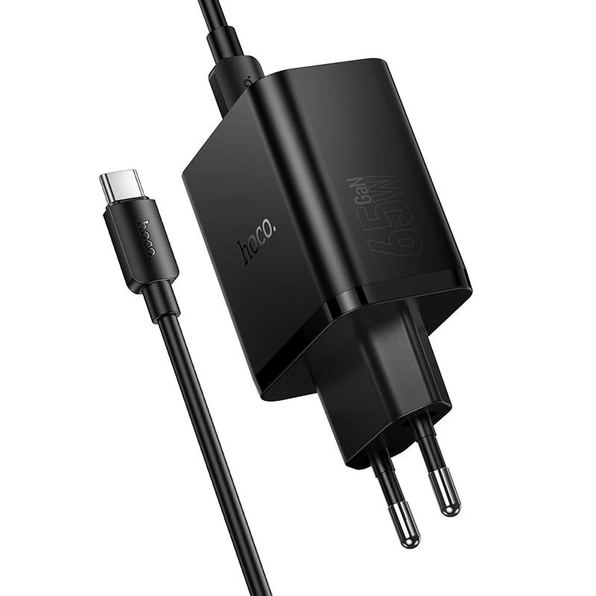 СЗУ Hoco N75 Grande 65W QC+PD (1USB-A/2C) + кабель Type-C to Type-C Black