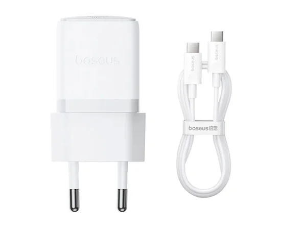 СЗУ Baseus Palm Fast Charger 30W (1USB-C) + кабель Type-C to Type-C (P10111605113-01) Moon White