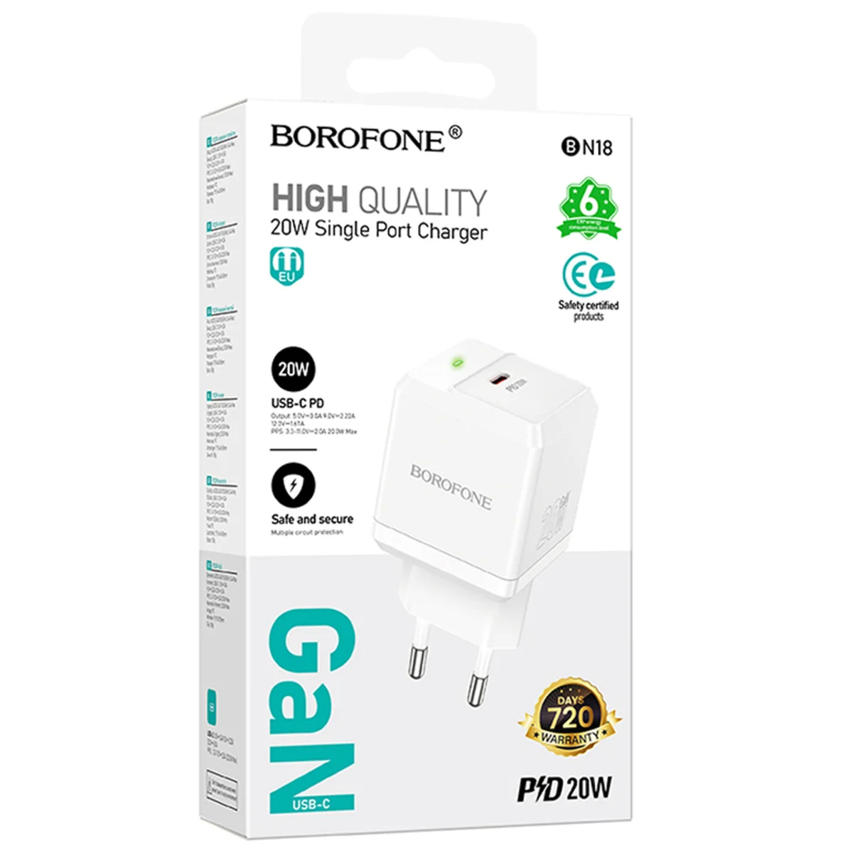 СЗУ Borofone BN18 Intenso PD20W (1USB-C) White