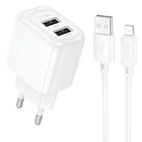 СЗУ Hoco CS51A Surplus (2USB-A) + кабель USB to Lightning White