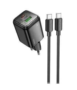 СЗУ Hoco N53 Monsoon PD30W+QC3.0 (1USB-A/1C) + Type-C to Type-C Black