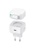 СЗУ Usams US-CC202 GaN With Type-C Magnetic Retractable Cable Module XMF Ser. 35W (2USB-C) White