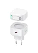 СЗУ Usams US-CC202 GaN With Type-C Magnetic Retractable Cable Module XMF Ser. 35W (2USB-C) White