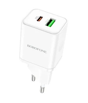 СЗУ Borofone BN7 PD20W+QC3.0 (1USB-A/1C) White