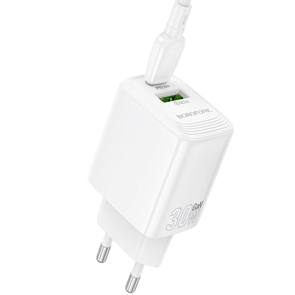 СЗУ Borofone BN29 Fuente PD30W+QC3.0 (1USB-A/1C) White