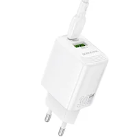 СЗУ Borofone BN29 Fuente PD30W+QC3.0 (1USB-A/1C) White