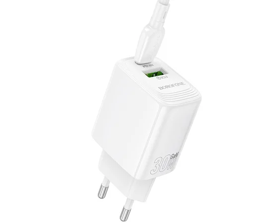 СЗУ Borofone BN29 Fuente PD30W+QC3.0 (1USB-A/1C) White