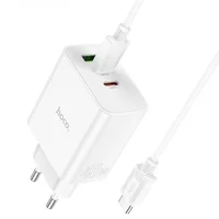 СЗУ Hoco C126A PD40W+QC3.0 (1USB/2Type-C) + Type-C to Lightning White