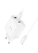СЗУ Hoco C126A PD40W+QC3.0 (1USB/2Type-C) + Type-C to Lightning White