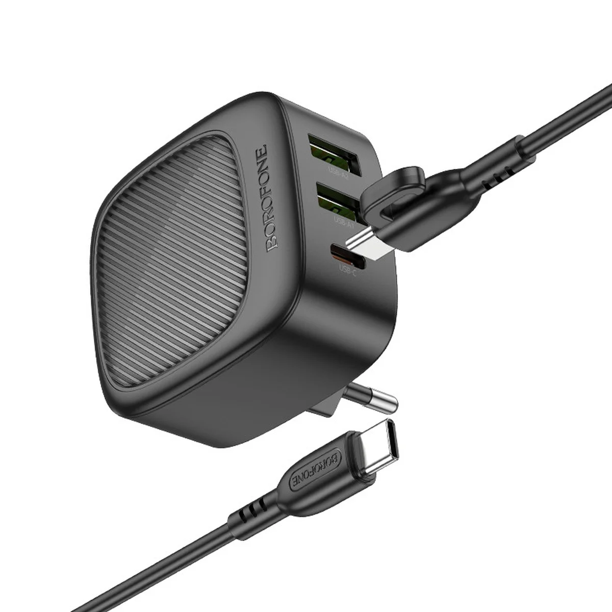 СЗУ Borofone BAS23A Lucky PD30W (1C2A) + Type-C to Type-C Black