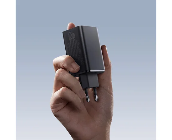 СЗУ Baseus GaN6 Pro OS 2C+2U 65W + Type-C to Type-C 100W (1m) (P10162701) Black