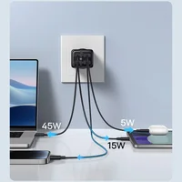 СЗУ Baseus GaN6 Pro OS 2C+2U 65W + Type-C to Type-C 100W (1m) (P10162701) Black