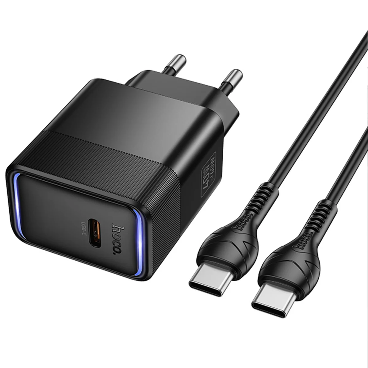 СЗУ Hoco CS113A Lounge PD40W (1USB-C) + кабель Type-C to Type-C Black