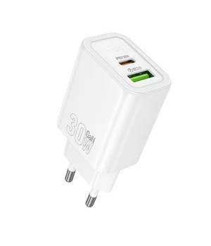 СЗУ Hoco N63 Gentle PD30W+QC3.0 (1USB-A/1C) White