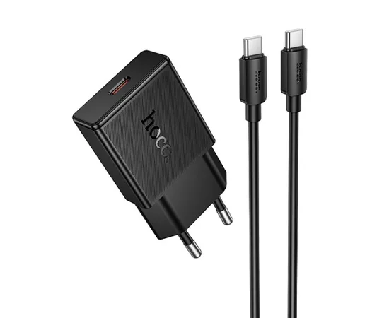 СЗУ Hoco N74 Speed ultra-thin PD25W (1USB-C) + кабель Type-C to Type-C Black