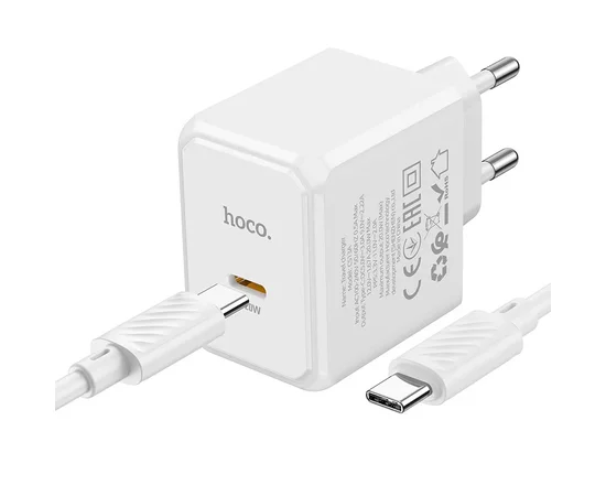 СЗУ HOCO CS13A Ocean PD20W (1USB-C) + Type-C to Type-C White